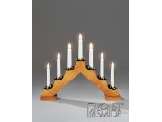 Konstsmide 7 Light Wooden Candlestick (oak finish)